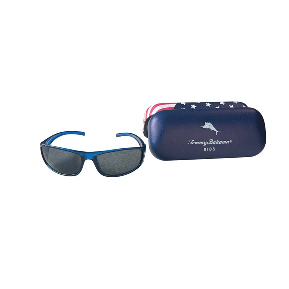 Tommy Bahama Kids Sunglasses Blue Frames‎ with Case American Flag - Picture 1 of 9